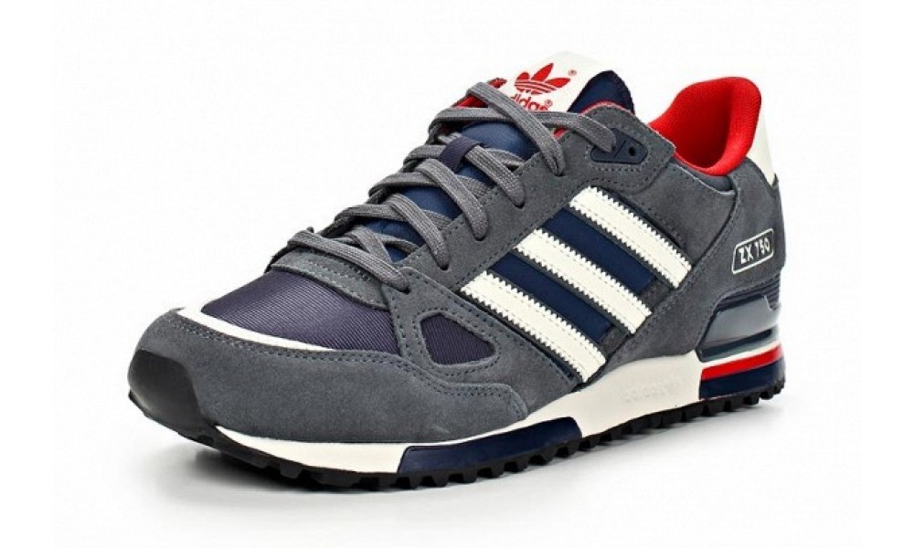 ★RU Кроссовки Adidas ZX 750 серые с черным купить